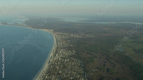 Aerial view of Mexico Beach hurricane destruction Florida photo