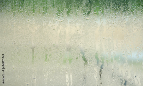 Frosted glass, light green background