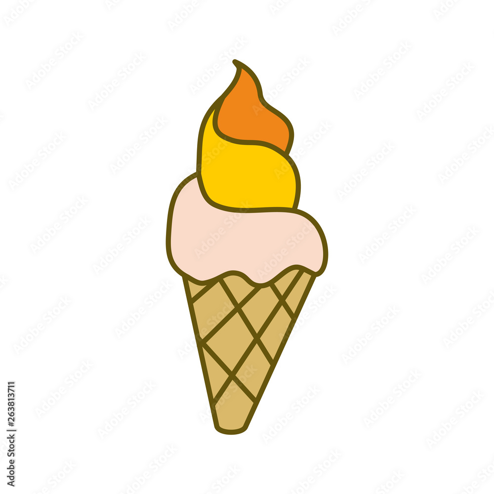 Ice Cream Design Flat Template Vector