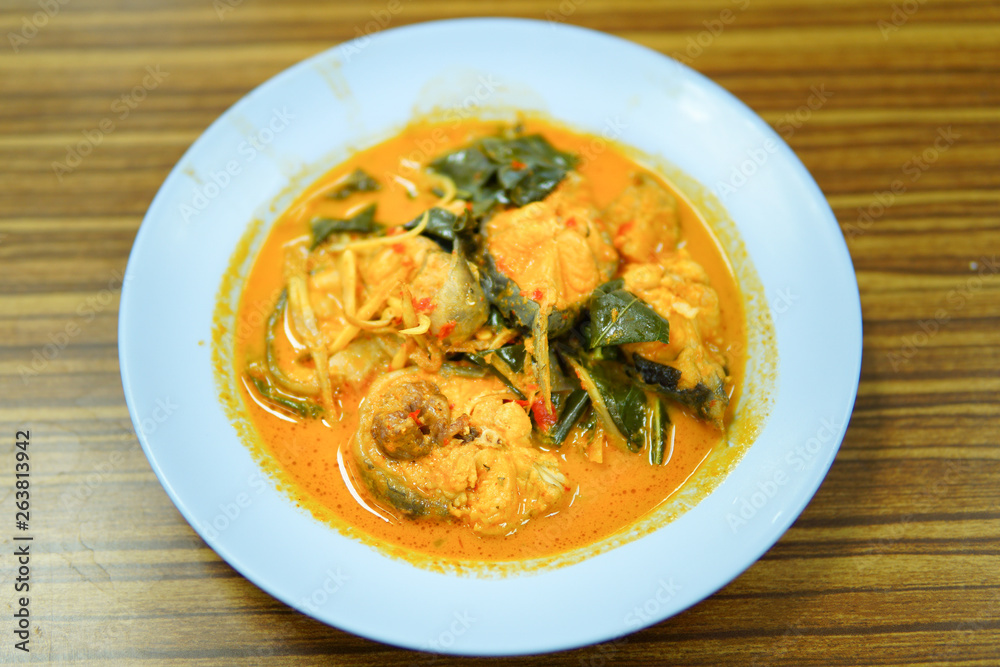 delicious fried spicy catfish with red curry in thai food delicious fried spicy catfish with red curry in thai food