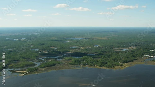 Aerial view of Apalachicola National forest Ochlockonee Bay  photo