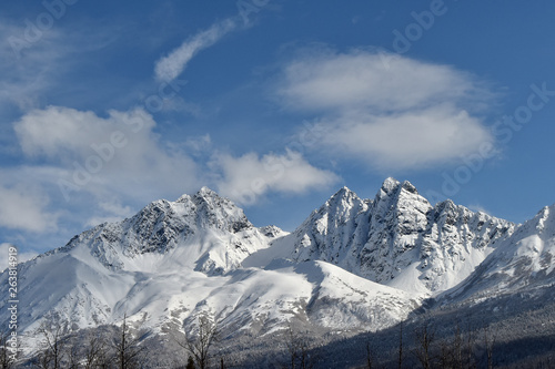 Alaska mountain landscape in winter