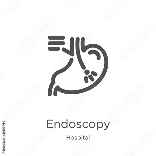 endoscopy icon vector from hospital collection. Thin line endoscopy outline icon vector illustration. Outline, thin line endoscopy icon for website design and mobile, app development.