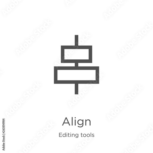 align icon vector from editing tools collection. Thin line align outline icon vector illustration. Outline, thin line align icon for website design and mobile, app development.