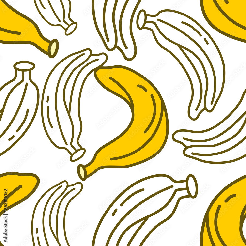 Banana Fruit Pattern Seamless Vector Template Banana Fruit Pattern Seamless Vector Template
