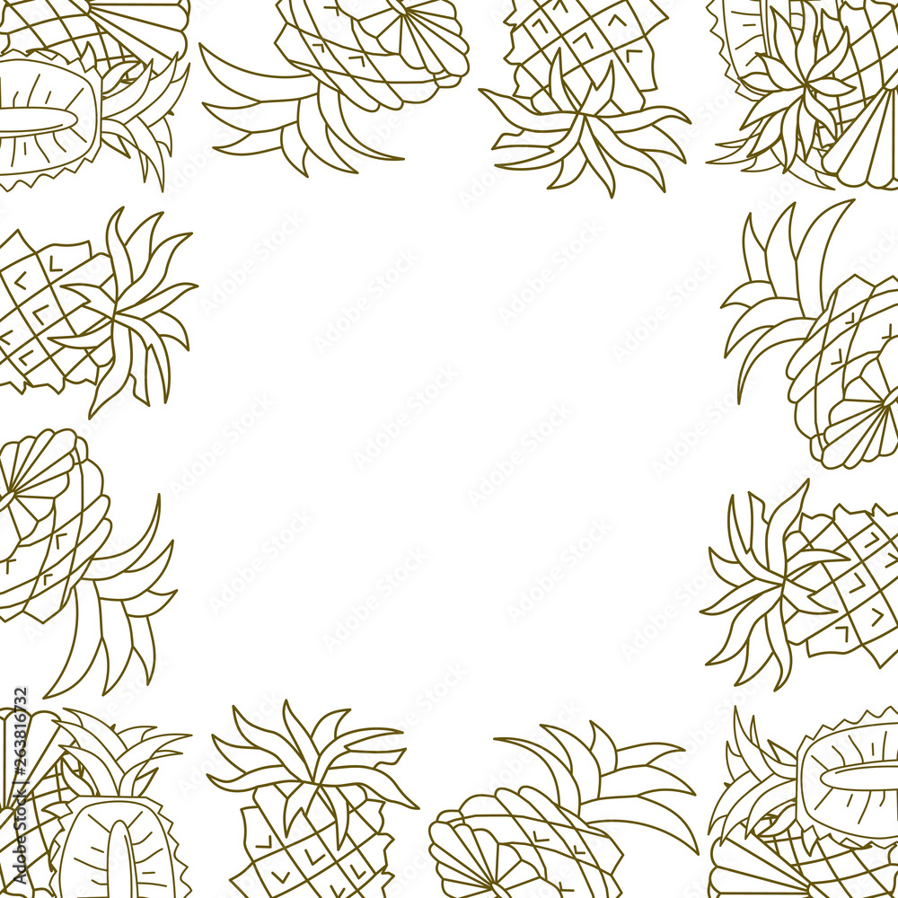 Pineapple Frame Empty Template Vector
