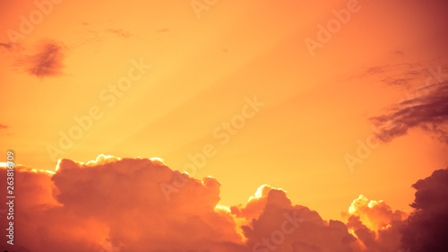 Orange sky, sunset sky Beautiful sky background for graphic work