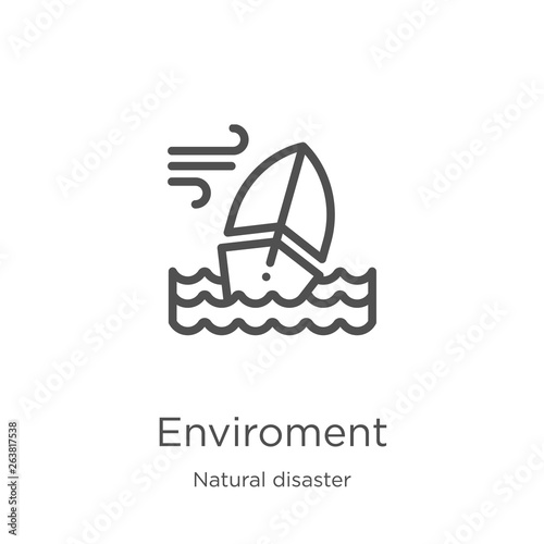 enviroment icon vector from natural disaster collection. Thin line enviroment outline icon vector illustration. Outline, thin line enviroment icon for website design and mobile, app development.