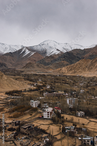 Beautiful winter landscape of Leh Ladakh in the north Indian state of Jammu and Kashmir.