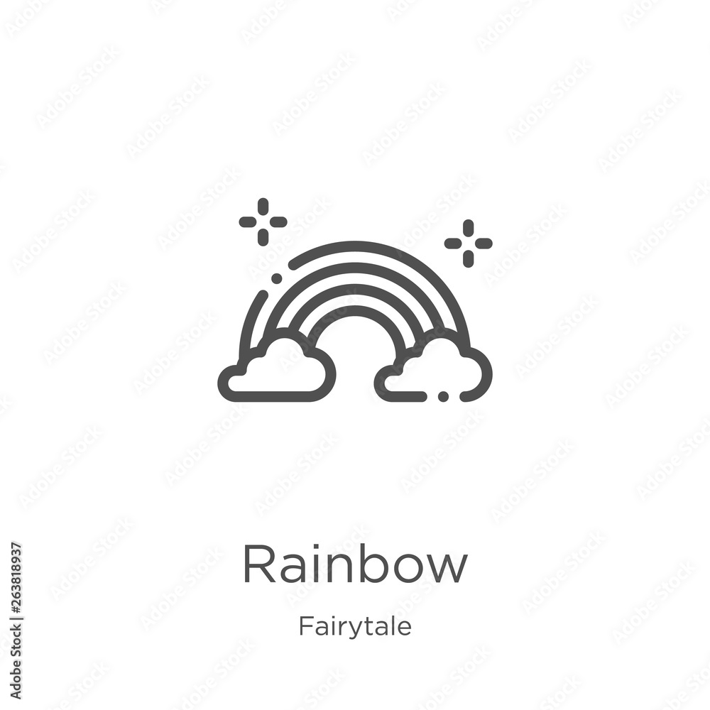rainbow icon vector from fairytale collection. Thin line rainbow ...