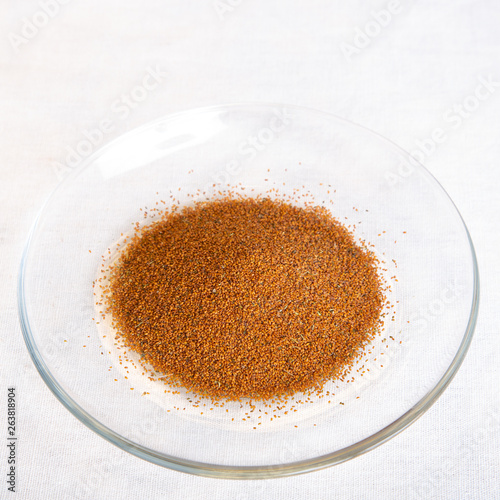 Descurainia Sophia powder isolated on white background