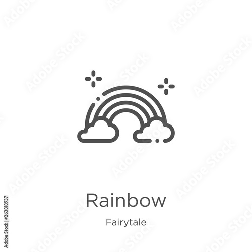 rainbow icon vector from fairytale collection. Thin line rainbow outline icon vector illustration. Outline, thin line rainbow icon for website design and mobile, app development.