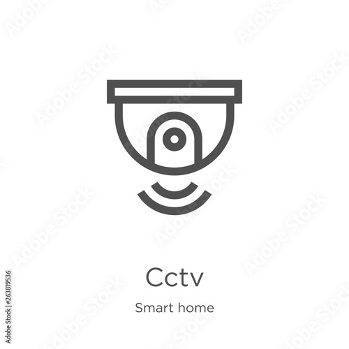 cctv icon vector from smart home collection. Thin line cctv outline icon vector illustration. Outline, thin line cctv icon for website design and mobile, app development.