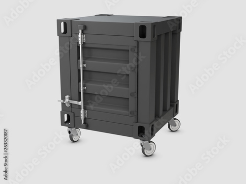 3D illustration of container cabinet isolated white