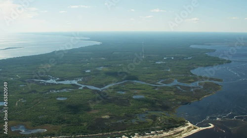 Aerial view Ochlockonee Bay hunting and fishing Florida photo