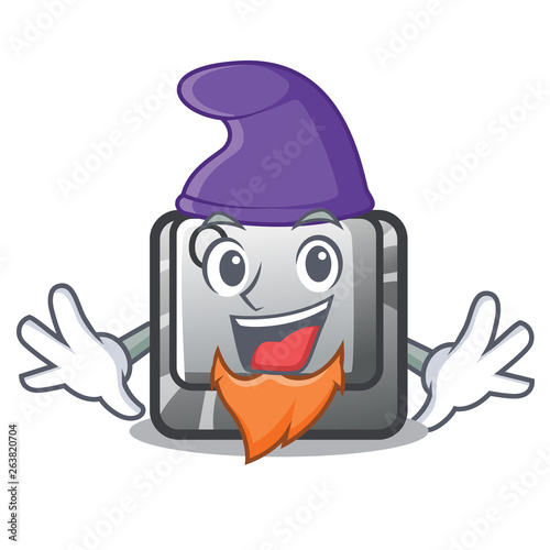 Elf button Q isolated in the mascot