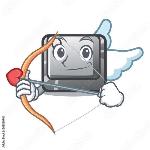 Cupid button Q isolated in the mascot
