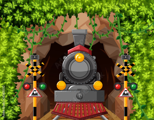 A train in tunnel scene