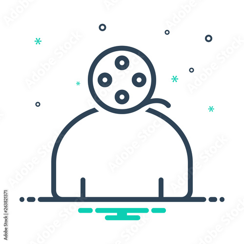 Mix line icon for footage 