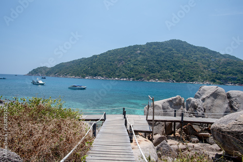 View of Nang Yuan island of Koh Tao island Thailand