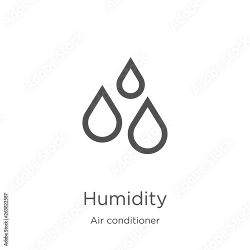 humidity icon vector from air conditioner collection. Thin line humidity outline icon vector illustration. Outline, thin line humidity icon for website design and mobile, app development. photo