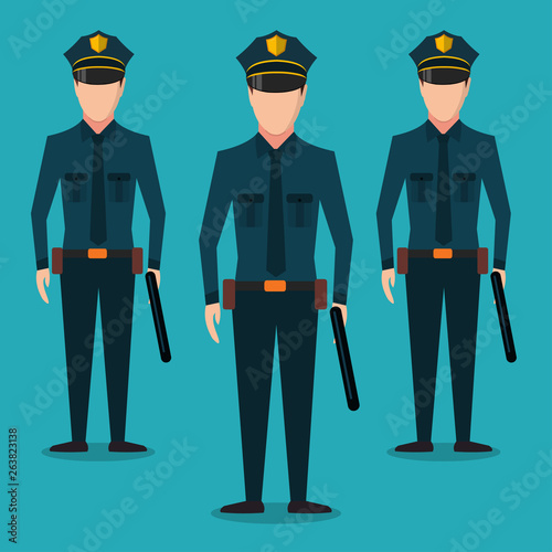 policeman vector illustration in flat style