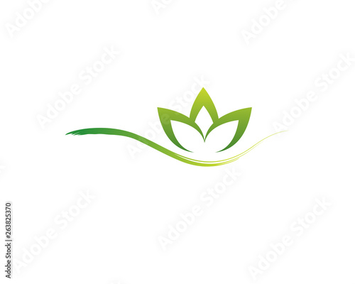 flowing water as stem of a flower and foliage