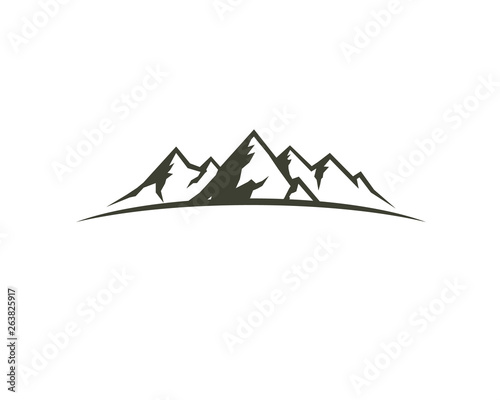 retro mountainous mountains detail logo