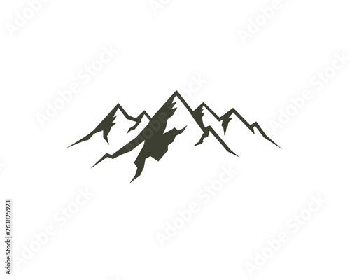 retro mountainous mountains detail logo