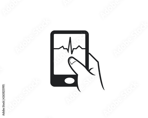 cell phone touch apps icon contain cardio graph hearth beat attack suitable for medical company