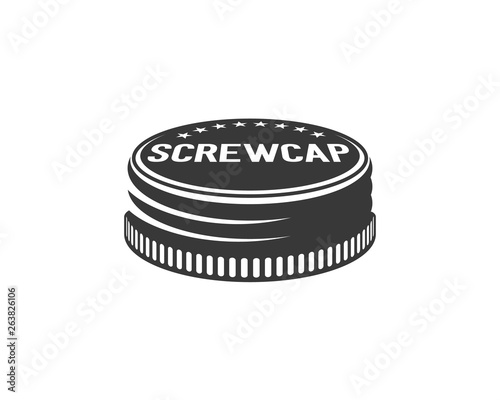 monochrome screw cap retro logo 