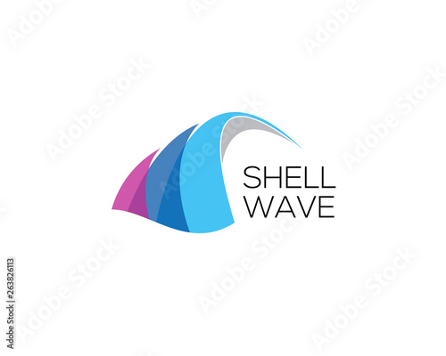 tripple wave mimicing a shell logo