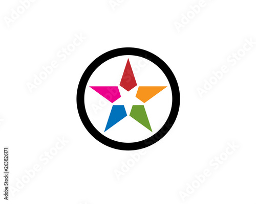 colorful star with small negative space star inside