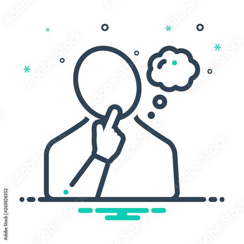 Mix line icon for thoughtful