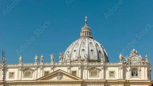 close up shot of the dome of st peter's basilica