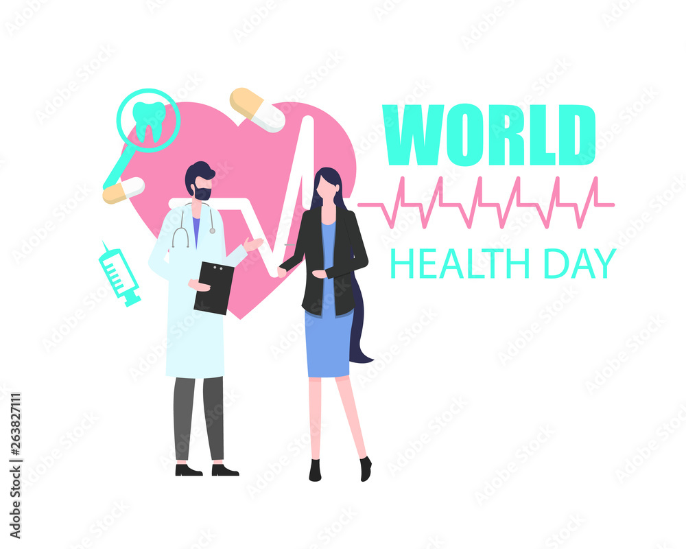 World Health Day Woman Patient with Man Doctor