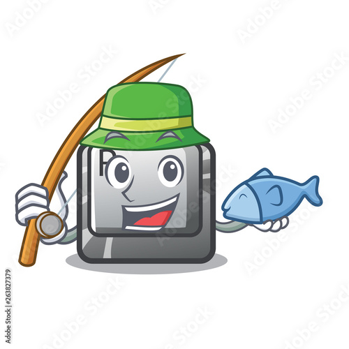 Fishing button R in the mascot shape