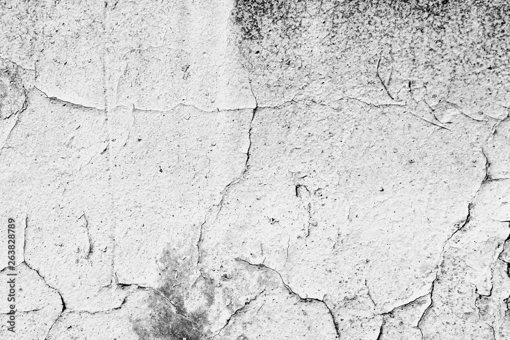 Fototapeta premium Old painted wall background texture close up. Black and white