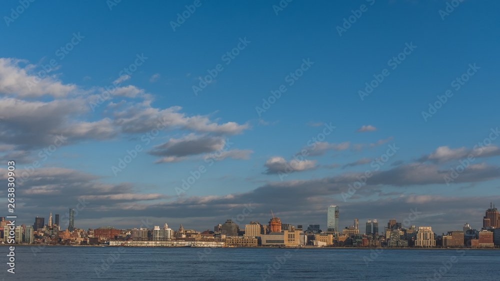 Skyline of midtown  Manhattan of New York City, viewed from New Jersey, USA