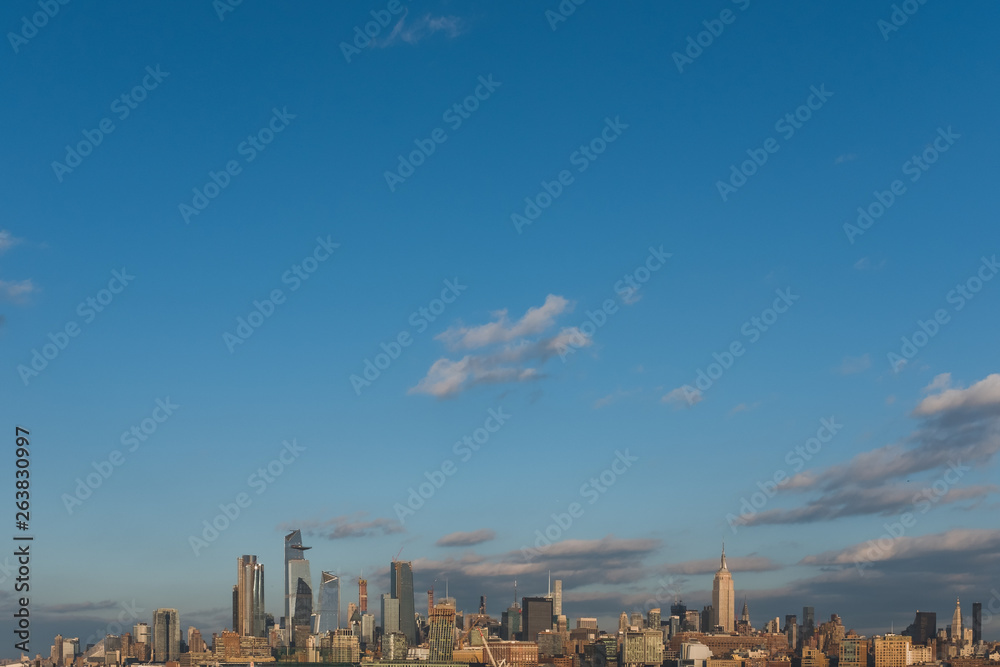 Skyline of midtown  Manhattan of New York City, viewed from New Jersey, USA