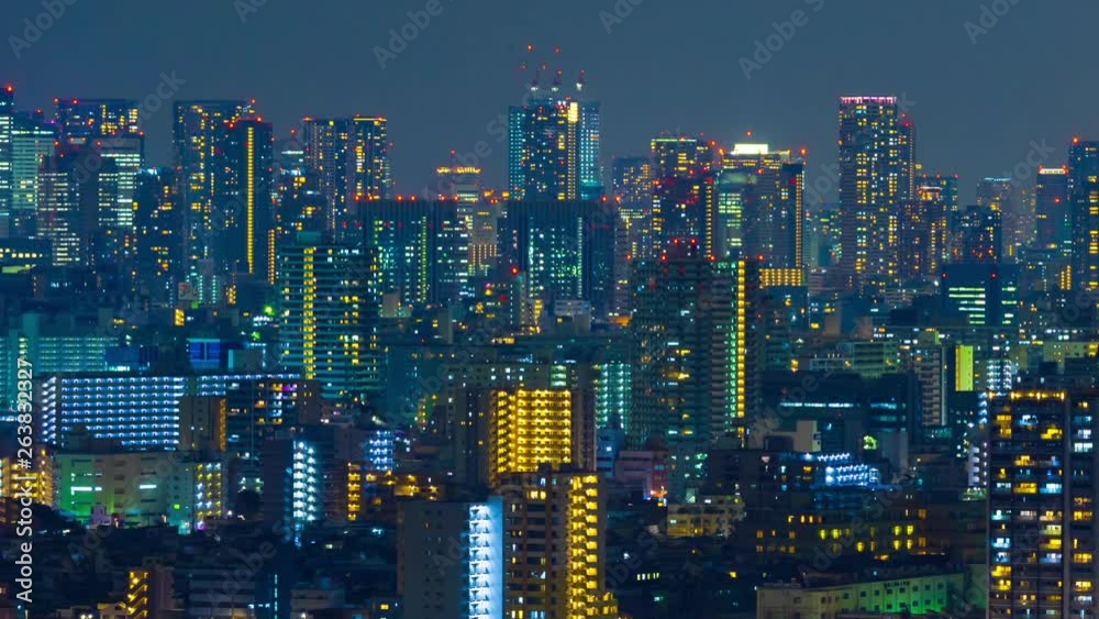 time lapse of Tokyo cityscape at night, Japan time lapse of Tokyo cityscape at night, Japan