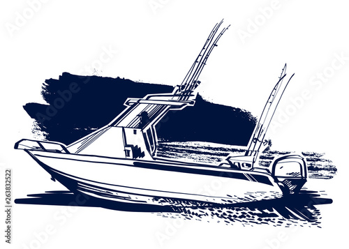boat on white background