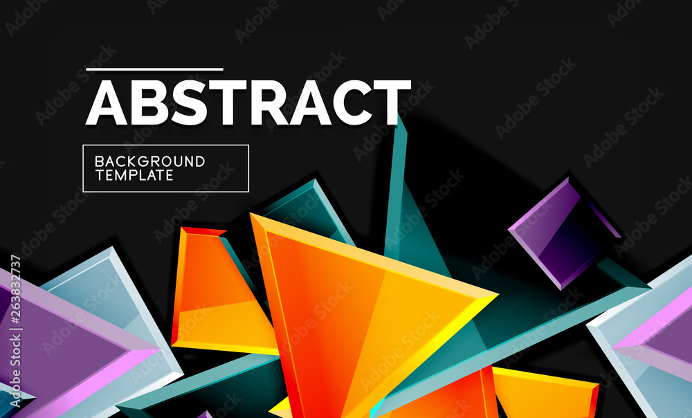 Squares and triangles geometrical background Squares and triangles geometrical background