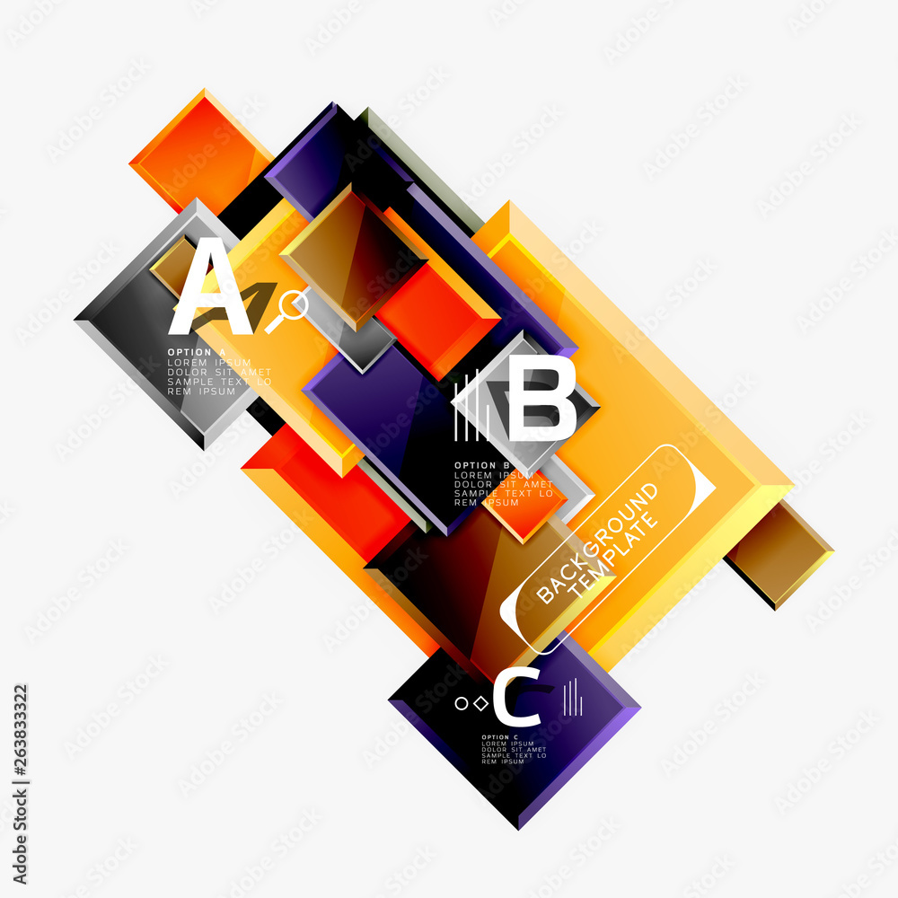 Abstract square composition for background, banner or logo