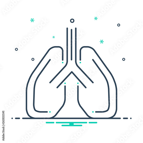 Mix line icon for pulmonology 