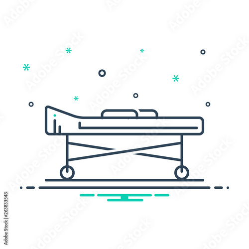 Mix line icon for stretcher