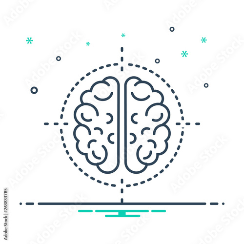 Mix line icon for neurosurgery
