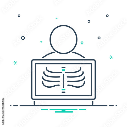 Mix line icon for radiology 