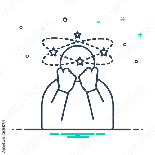 Mix line icon for dizziness 