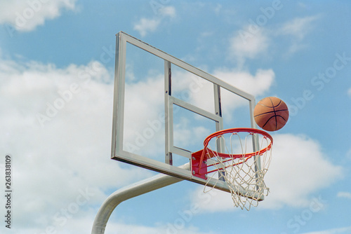 Glass Basketball Backboard with Floating Basketball